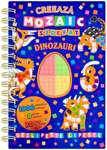 Creează mozaic sidefat - Dinozauri - Hardcover - Flamingo