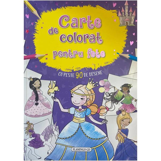 Carte de colorat pentru fete - Flamingo