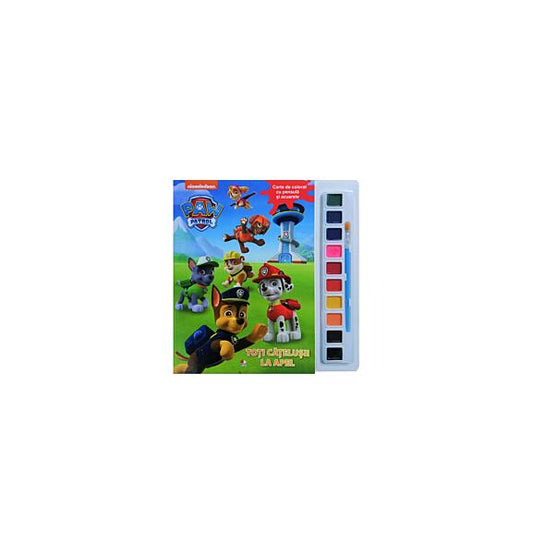 Patrula Cățelușilor. Toți cățelușii la apel. Carte de colorat cu pensule și acuarele - Nickelodeon - Litera mică