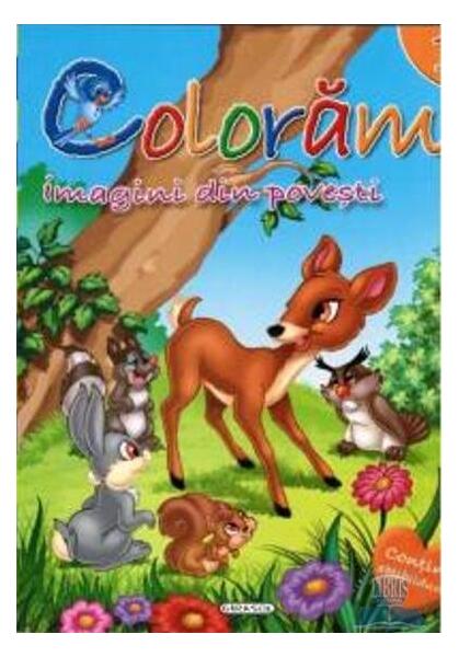 Colorăm 1: Imagini din povești (Conține abțibilduri) - Girasol