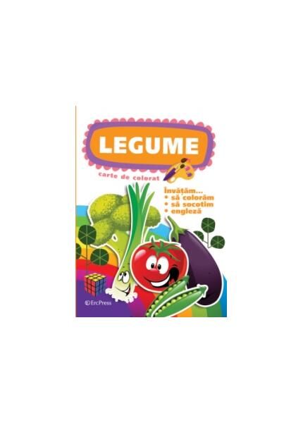 Legume. Carte de colorat. Învățăm... să colorăm, exerciții grafice, engleză - Erc Press