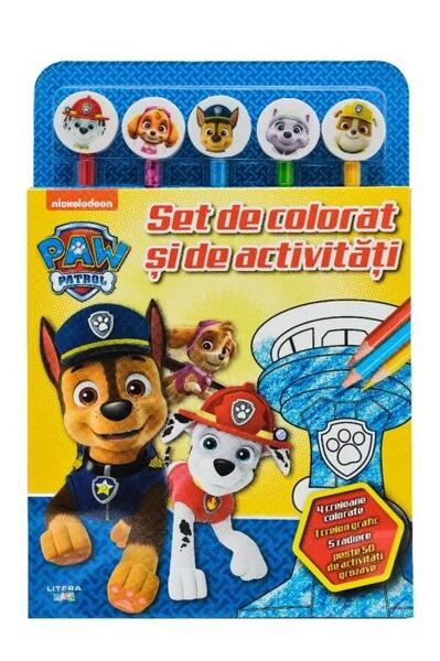 Patrula Cățelușilor. Set de colorat și de activități (conține 5 creioane și 5 radiere) - Litera mică