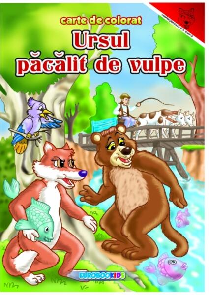 Ursul păcălit de vulpe. Carte de colorat - Eurobookids