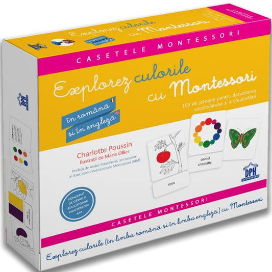 Explorez culorile cu Montessori. 163 de jetoane pentru dezvoltarea vocabularului și a creativității (în română și engleză) - Charlotte Poussin, Maria Montessori - Didactica Publishing House