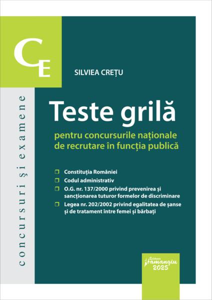 Teste grilă pentru concursurile naționale de recrutare în funcția publică - Paperback brosat - Hamangiu
