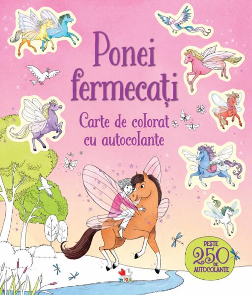 Ponei fermecați. Carte de colorat cu autocolante - Litera mică