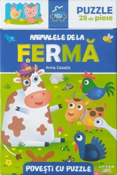 Povesti cu puzzle. Animalele de la ferma - Hardcover - Anna Casalis - Litera mica