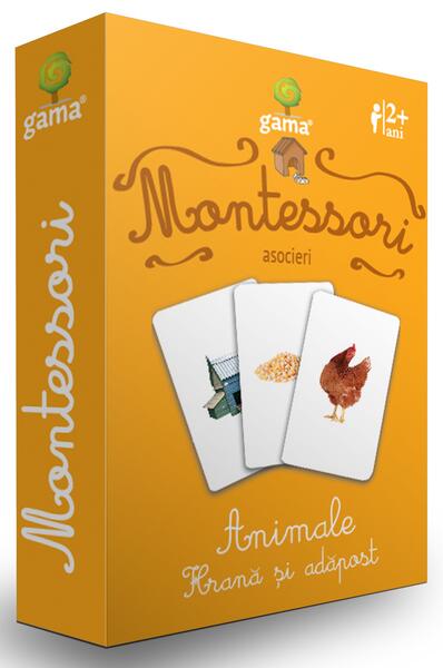 Animale. Hrană și adăpost. Cărţi de joc Montessori - Board book - Gama