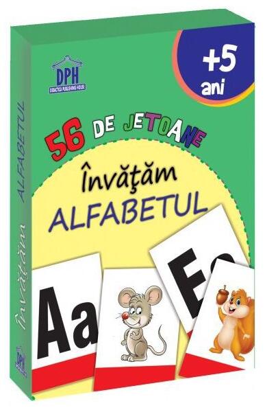 Învățăm alfabetul - 56 de jetoane - Didactica Publishing House