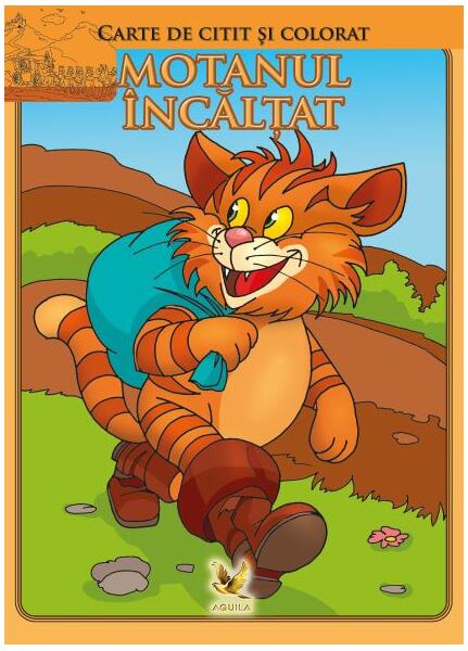 Motanul încălțat. Carte de citit și colorat - Aquila