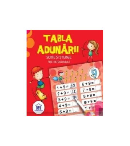 Tabla adunării. Scrie și șterge. Fișe refolosibile (cu carioca) - Didactica Publishing House