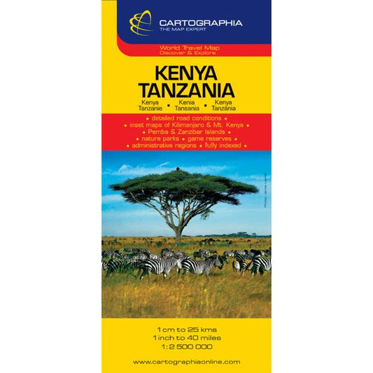 Hartă rutieră Kenya, Tanzania - Cartographia Studium
