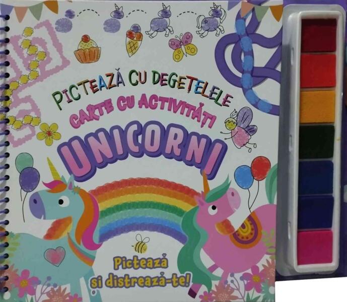 Unicorni. Picteaza cu degetele - Hardcover - Flamingo