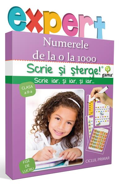 Numerele de la 0 la 1000. Scrie și șterge! Expert (6-8 ani) - Gama