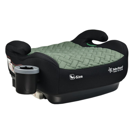Inaltator auto, Bebe Stars, Cu isofix, Potrivit pentru copiii intre 125 si 150 cm, Cu suport sticla, Conform cu standardul european de securitate ECE R129, Olive