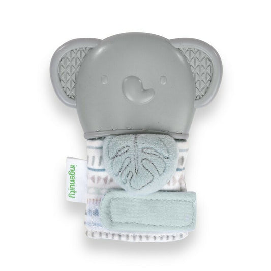 Manusa pentru dentitie, Ingenuiy, Elefant, Cu zornaitoare, Silicon, Fara BPA, 3 luni+, Gri
