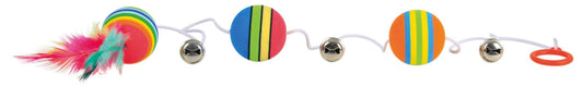 Jucarie 3 mingi Rainbow cu Clopotel Pe Sfoara 3.5 cm 4133