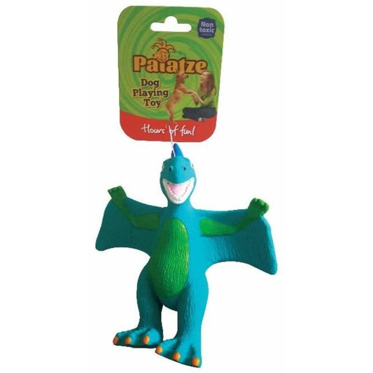 Jucarie Paiatze Dog Dinozaur Latex, albastra, 22 cm