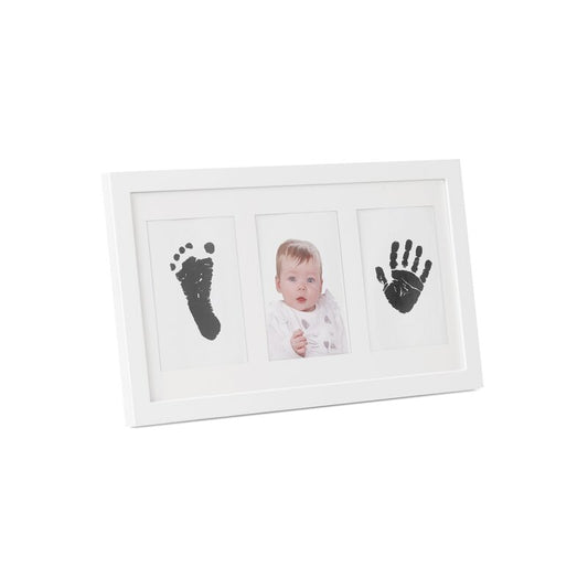 Kit rama foto tripla, Jane, Cu cerneala pentru manuta si piciorus, Non-toxic, White