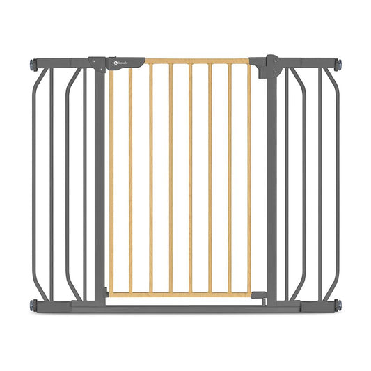 Poarta de siguranta, Lionelo, Truus Slim, Prin presiune, 105 cm, Conform cu standardul europeane de securitate EN1930, Gri/Natur