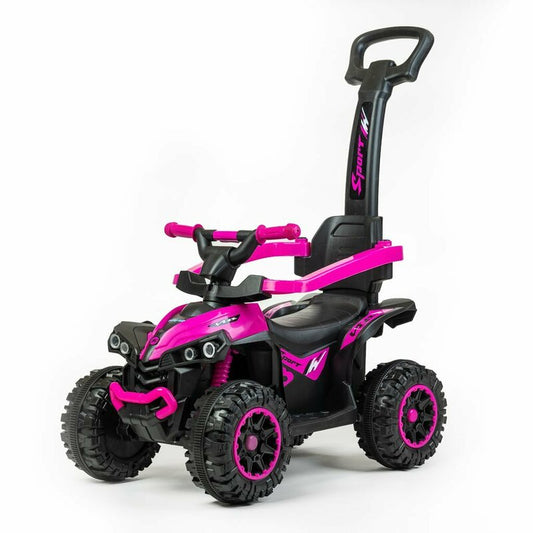 Masinuta de impins, Baby Mix, Mega, Pana la 30 kg, Cu maner de impins, Cu suport picioare, Cu protectii laterale, Cu sunete, 12 luni+, Pink