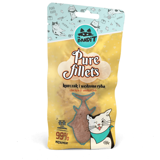 Mr. Bandit CAT Pure Fillets, pui si peste afumat, 30 g
