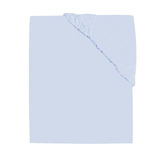Cearceaf cu elastic, MimiNu, Jerse, Pentru patut 120X60 cm, Material certificat Oeko Tex Standard 100, Light blue