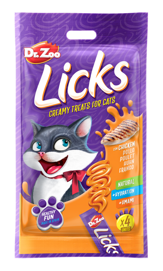 Dr Zoo Licks, recompense pisici, Pui, 4x15 g
