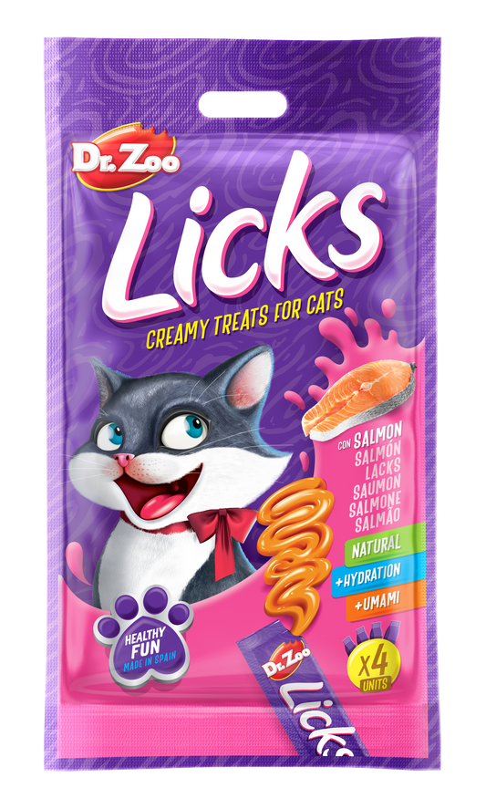 Dr Zoo Licks, recompense pisici, Somon, 4x15 g