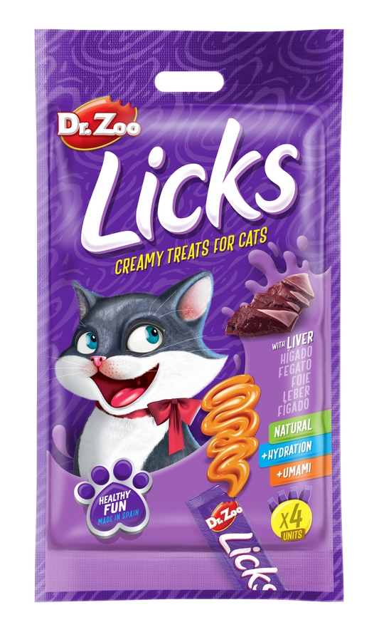 Dr Zoo Licks, recompense pisici, Ficat, 4x15 g