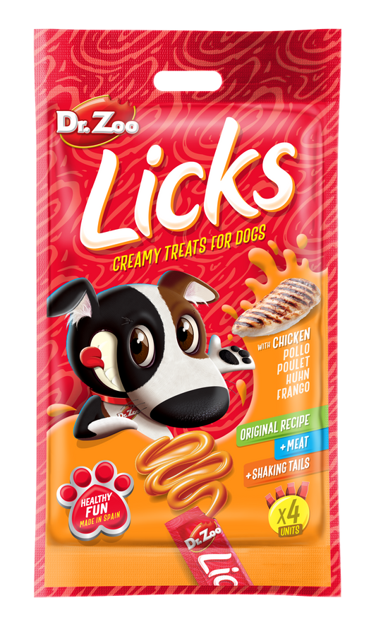 Dr Zoo Licks, recompense caini, Pui, 4x15 g
