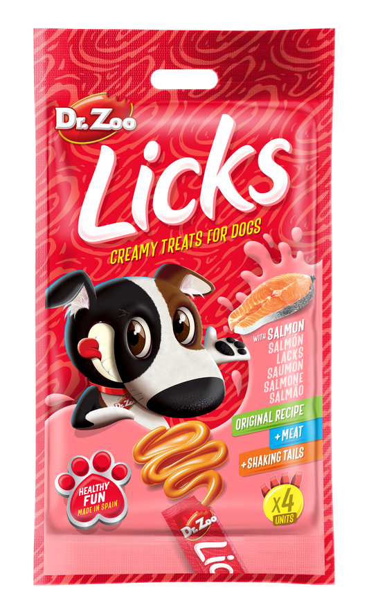 Dr Zoo Licks, recompense caini, Somon, 4x15 g