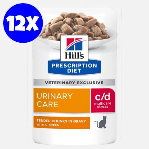 Hill's Prescription Diet Feline c/d Urinary Multi Stress Chicken, 12x85 g
