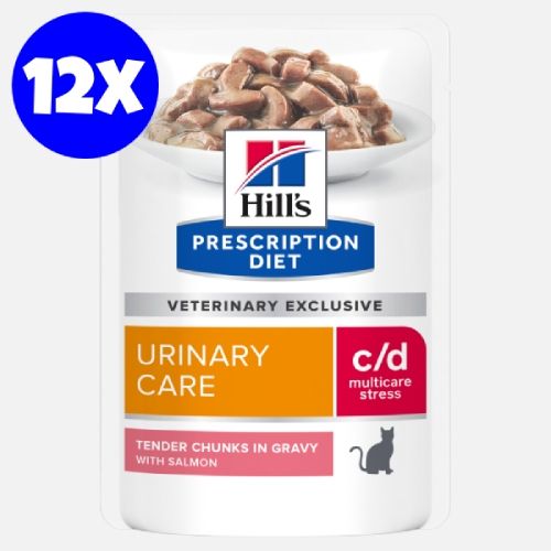 Hill's Prescription Diet Feline c/d Multi Stress Somon, 12x85 g