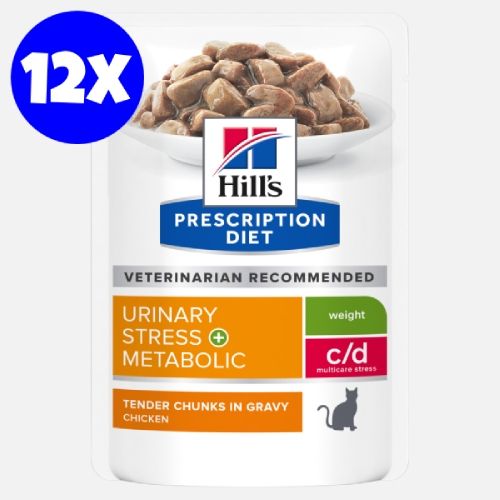 Hill's Prescription Diet Feline c/d Stress plus Metabolic, 12x85 g