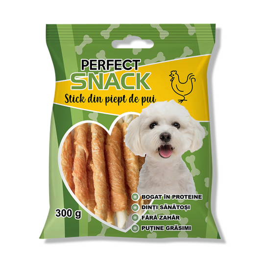 Hrana complementara pentru caini, Perfect Snack, stick cu piept de pui, 300 g