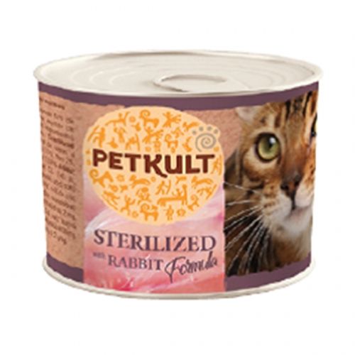 Hrana umeda pentru pisici Petkult Sterilised cu Iepure, 185 g