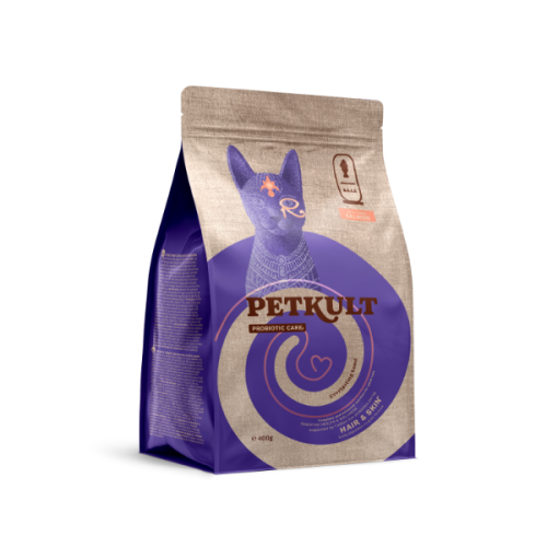 Hrana uscata Petkult Probiotic Care Hair & Skin Fresh pentru pisici, cu somon, 400 g