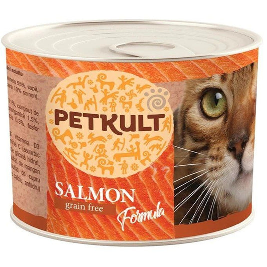 Hrana umeda pentru pisici Petkult cu Somon, 185 g