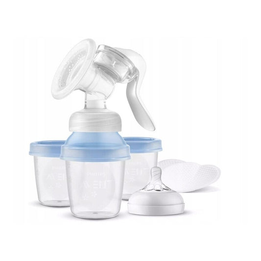 Pompa manuala, Philips Avent, Cu accesorii, BPA Free, Cu recipiente de stocare incluse, Plastic, Alb