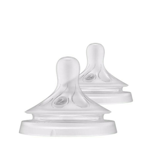 Set tetine, Philips Avent, Natural Response, 2 buc, Cu debit 2 (lent), 0 luni+, Transparent