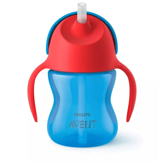 Canuta cu pai, Philips Avent, Cu supapa etansa, 200 ml, 9 luni+, Albastru