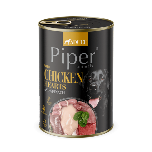Piper Adult Dog, Inimi de Pui si Spanac, 400 g