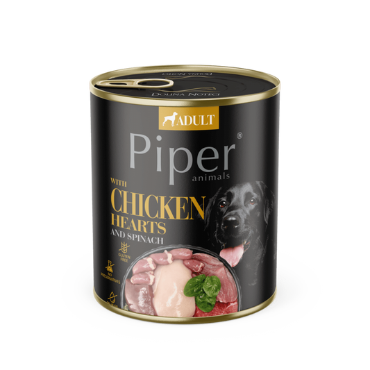 Piper Adult Dog, Inimi de Pui si Spanac, 800 g