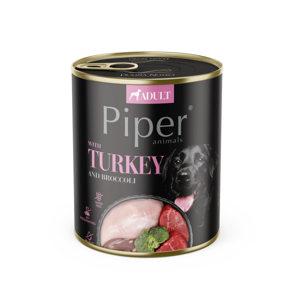Piper Adult Dog, Carne de Curcan si Broccoli, 800 g