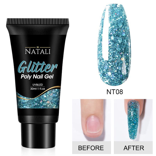 Polygel Glitter Natali Nt08 30Gr - Nt01 - Everin