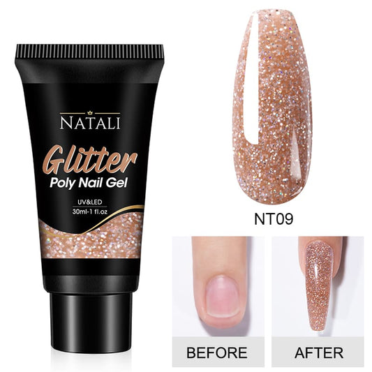 Polygel Glitter Natali Nt09 30Gr - Nt01 - Everin