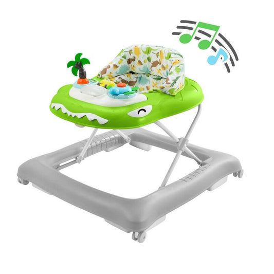 Premergator, Bebe Stars, Cu panou interactiv, Cu roti, Husa detasaila, Pana la 12 kg, Cu inaltime reglabila in 3 pozitii, 6 luni+, Conform cu EN1273, ASTM F977, Dinosaur