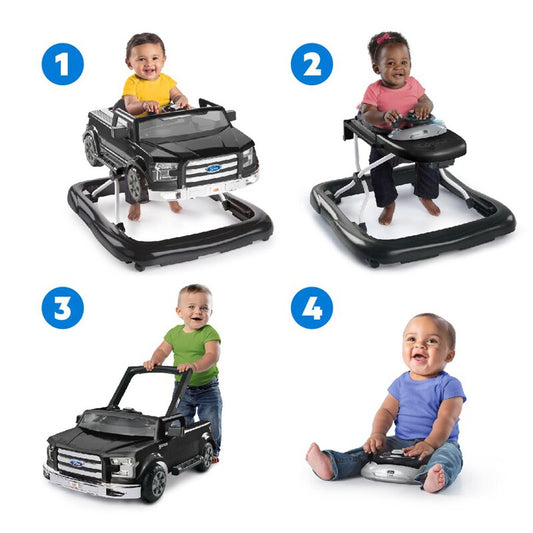 Premergator interactiv, Bright Starts, Ford F-150, Cu elemente detasabile, Utilizat ca premergator si antemergator si masinuta individuala, Cu sunete si lumini, 6 luni+