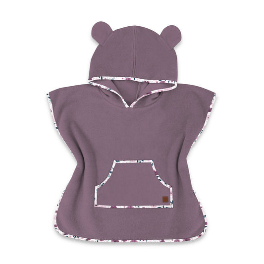 Poncho baie, Qmini, Cu gluga, buzunar si urechi, Materiale certificate Oeko Tex Standard 100, 4 - 7 ani, Heather